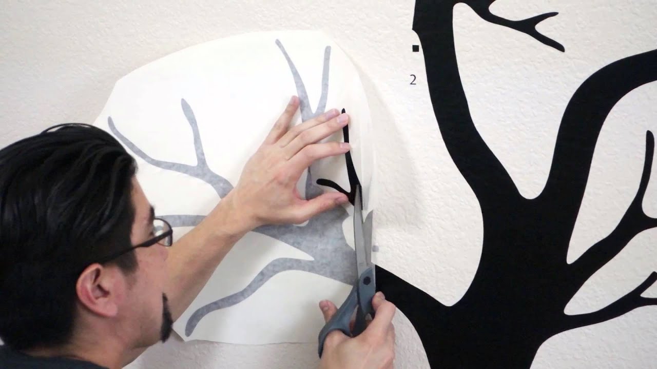 Installing a Tree Wall Decal using Center Hinge Method