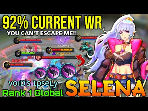 You Can't Escape Me! Selena 92% Current Win Rate Gameplay! - Top 1 Global Selena by voids ipsely