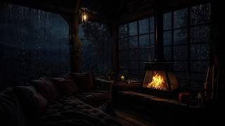 Cozy Wooden Cabin on a Rainy Evening | Soft Rain Sounds to Relax and Unwind