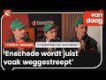 Kevin, Nick en Simon willen examenleerlingen overtuigen dat Enschede een mooie studentenstad is