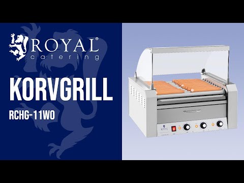 video - Korvgrill - 11 rullar - värmelåda - rostfritt stål