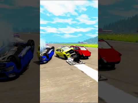 BeamNG.drive Crash Test Gone Wrong! Cars vs Spike Trap 💥