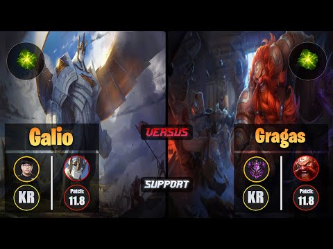 Lava GALIO (Support) [Aftershock] VS GRAGAS - Master KR Patch 11.8