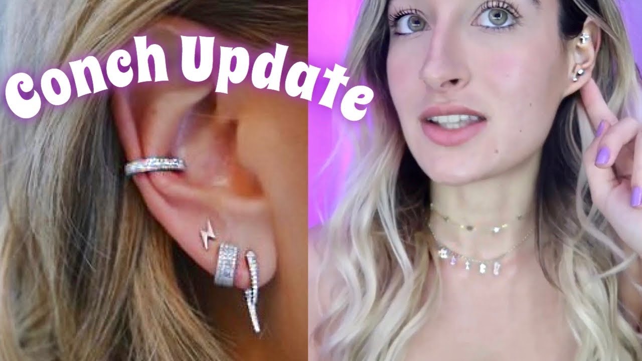 CONCH PIERCING UPDATE I Everything you want to know about the Conch Piercing, jewelry, healing, pain
