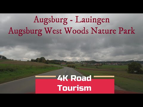 Driving Germany: St2032 Augsburg - Lauingen - 4K drive through Augsburg Western Woods Nature Park