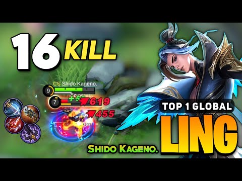 LING NEW KING! Perfect Gameplay [ Ling Best Build Top 1 Global ] By Shido Kageno. - Mobile Legends