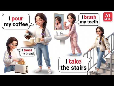 初心者向け英語シャドーイング練習 26のモーニングルーティン英会話フレーズ (26 Morning Routine English Sentences | A1 Shadowing Practice for English Beginners)