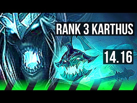 KARTHUS vs HECARIM (JGL) | Rank 3 Karthus, Legendary, 15/3/2, 600+ games | NA Challenger | 14.16