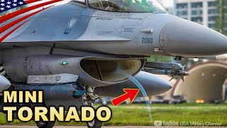 מיני טורנדו - פתח האוויר של מטוס F-16 יוצר מערבולות מפחידות