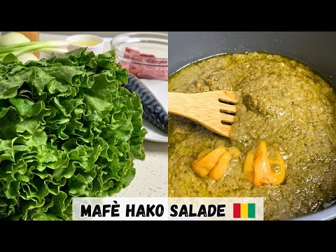 Mafè Hako Salade || Guinean Lettuce Stew Recipe || Sauce aux Feuilles de Laitue
