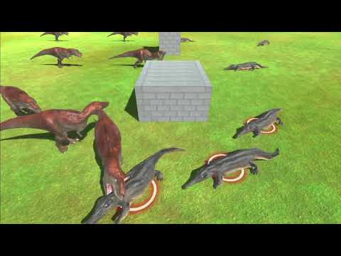 8 T-Rex in night vs all units - Animal Revolt Battle Simulator