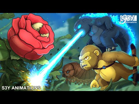 Baby Godzilla, Kong, Mothra Larva vs. Biollante – Animation 6