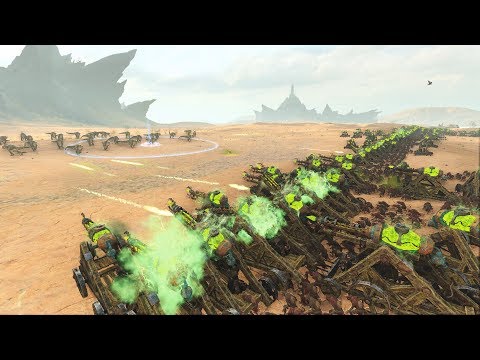 120 WARP LIGHTNING CANNONS vs 40 FERAL CARNOSAUR - Total War: WARHAMMER 2