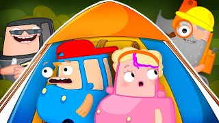 Vamos acampar com os carros da Família Wheelzy! Vamos montar as barracas e pescar! Desenho animado