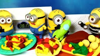 Minionki & Play Doh • Pizza Play Doh dla Minionków • zabawki z McDonalda • bajka po polsku