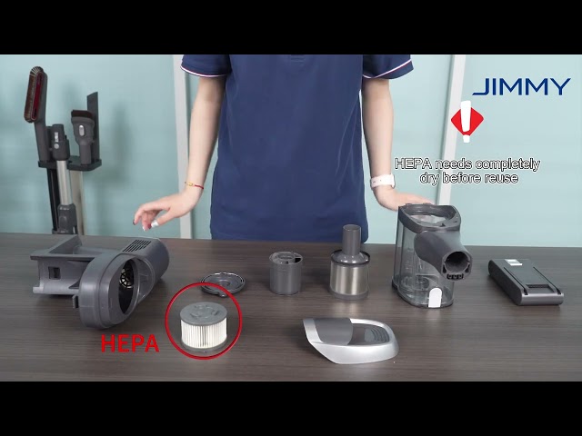 Akku Staubsauger Jimmy JV9 Pro Aqua 500W 65 Min 0,6L Grau video