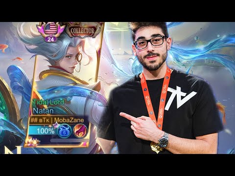 MobaZane tries out Natan Collector Skin (Tidal Lord) | Mobile Legend