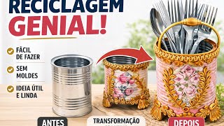 RECICLE LATAS E TRANSFORME EM LINDOS UTILITÁRIOS EM BISCUIT!