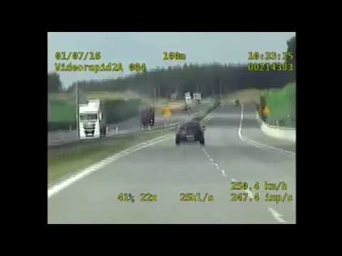 Autostrada A2 - Zatrzymanie BMW ponad 250km/h