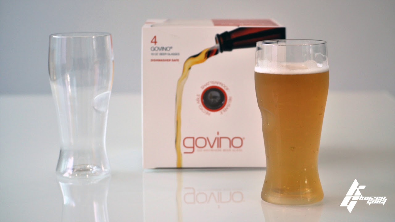 Vasos de cerveza Govino de 16 onzas (470 ml) aptos para lavavajillas (paquete de 4)