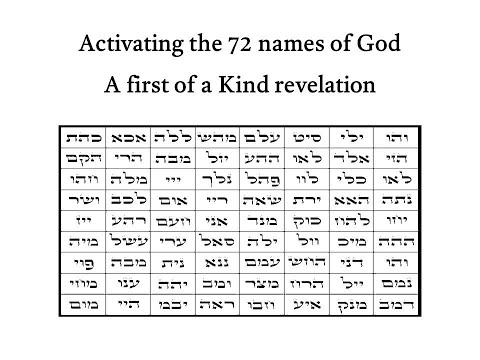 Activating the 72 names of God, A first of a Kind revelation.