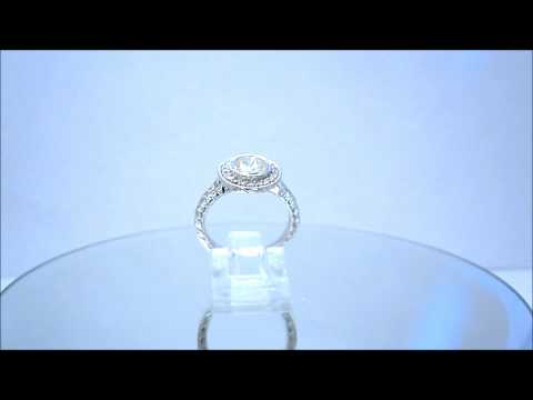 ROUND DIAMOND ENGAGEMENT RING BEZEL SET DECO 1.25CT 14K - KNR INC - 28