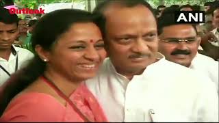 Supriya Sule Hugs Ajit Pawar Before Maharashtra Assembly Session