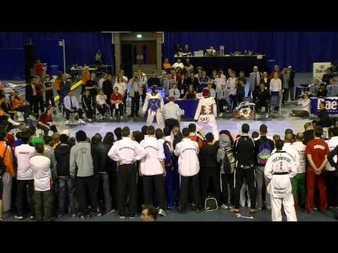 FRANCOISE COULOMBE-FORTIER (CAN) VS YOUSEF KARAMI (IRI) 2010 DUTCH OPEN TKD FINAL -87KG