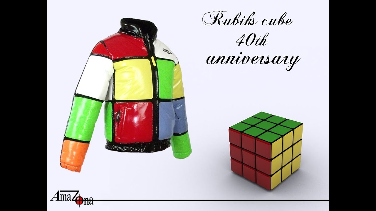 Rubik's cube vinyl down jacket