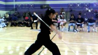 Black belt with amazing bo staff kata