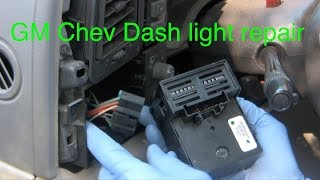 How to fix a dark GM Chev instrument panel, radio, cab light and clock