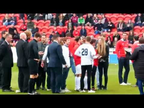 Louis Tomlinson and Liam Payne at Doncaster Legends game 19/04/2015