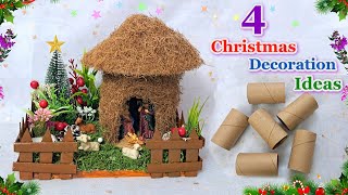 4 New Easy Christmas Decoration ideas from Empty Rolls| DIY Christmas craft idea 30☃️