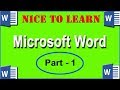 MICROSOFT WORD PART1 TAMIL MicrosoftWordTamil NicetoLearn WordinTamil