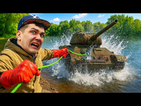 Found a Abandoned Military TANK Underwater While Magnet Fishing!