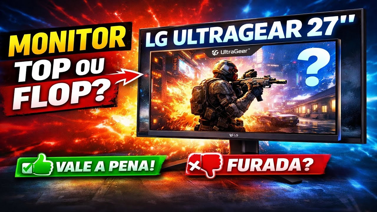 Miniatura da avaliação em vídeo de Monitor Gamer LG UltraGear 27” 27GS60F-B IPS Full HD 180Hz 1ms