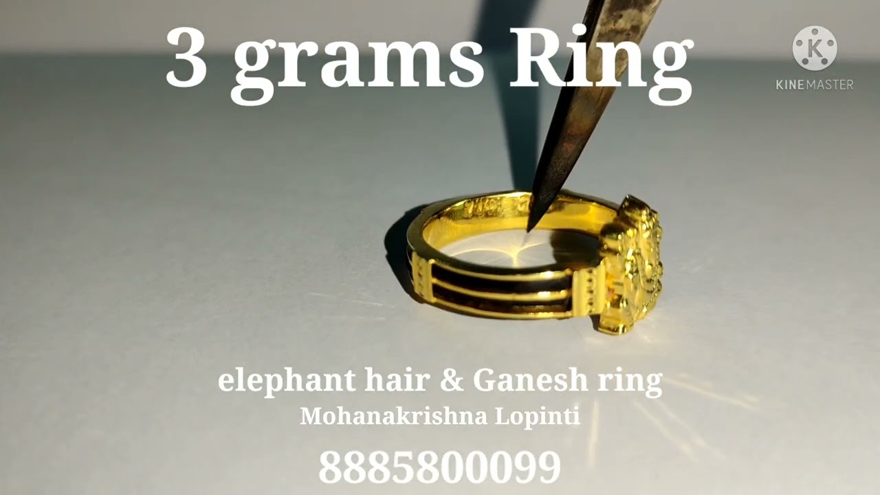 Watch video Elephant hair & Ganesh ring 3 grams 916 gold@mohanakrishnalopinti Now Elephant hair & Ganesh ring 3 grams 916 gold@mohanakrishnalopinti