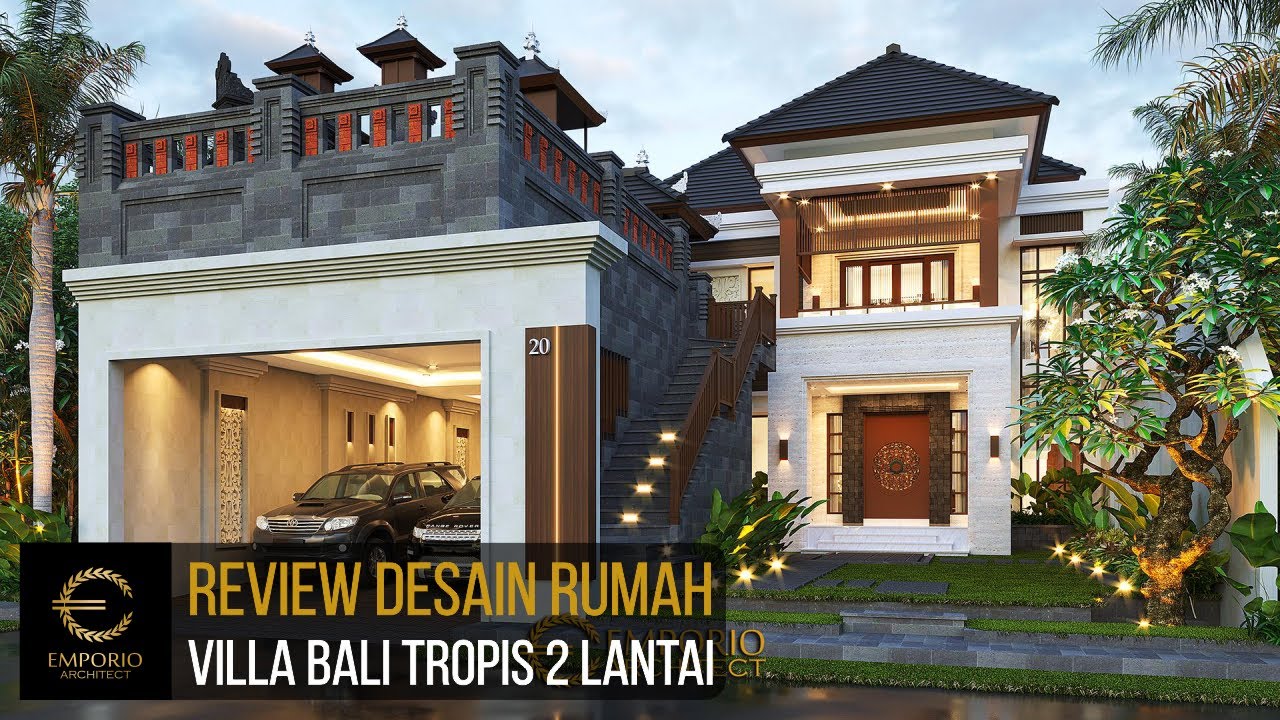 Video 3D Mr. Sanjaya Villa Bali House 2 Floors Design - Denpasar, Bali
