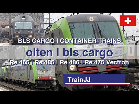 BLS Cargo Container Trains | Re 465 - Re 485 - Re 486 - Re 475 Siemens Vectron | Bahnhof Olten SBB