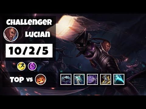 Lucian vs Gnar 11.6 Top Lane S11 Challenger Gameplay (10/2/5) - NA
