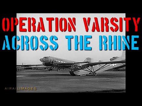 Operation Varsity film shows CG-4 gliders and C-47 tow planes in action - March 1945 World War II