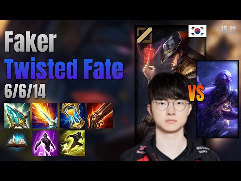 Faker Mid Twisted Fate vs Ryze lol KR solo rank Full Game 15.12 | 페이커 트위스티드 페이트 vs 라이즈