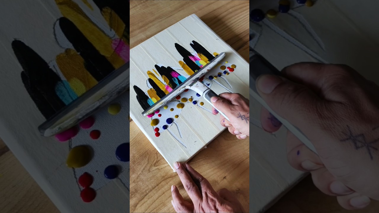 Just a swipe and done 🎨✍️💫 #acrylicpainting #shorts #youtubeshorts