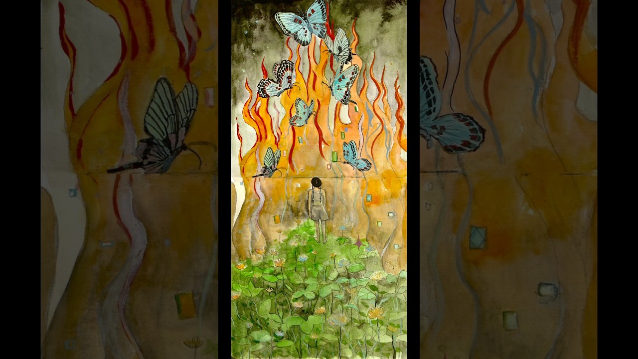 From Sketch to Flame – A Butterfly Rising from Fire | Art Process