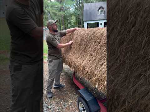 How to brush your boat blind with raffia grass. Pt. 2 #duckhunting #duckblind #camouflage #waterfowl