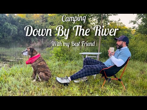 Camping with My Dog ,Down by the River, and Cooking his Favorite Meal // Relaxing Truck Camping ASMR