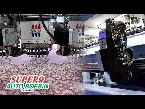 SWM Super-9 Auto Bobbin Embroidery Machine | High Speed 1800 RPM with Sequins & Boring