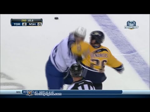 David Broll vs Matt Hendricks Oct 10, 2013