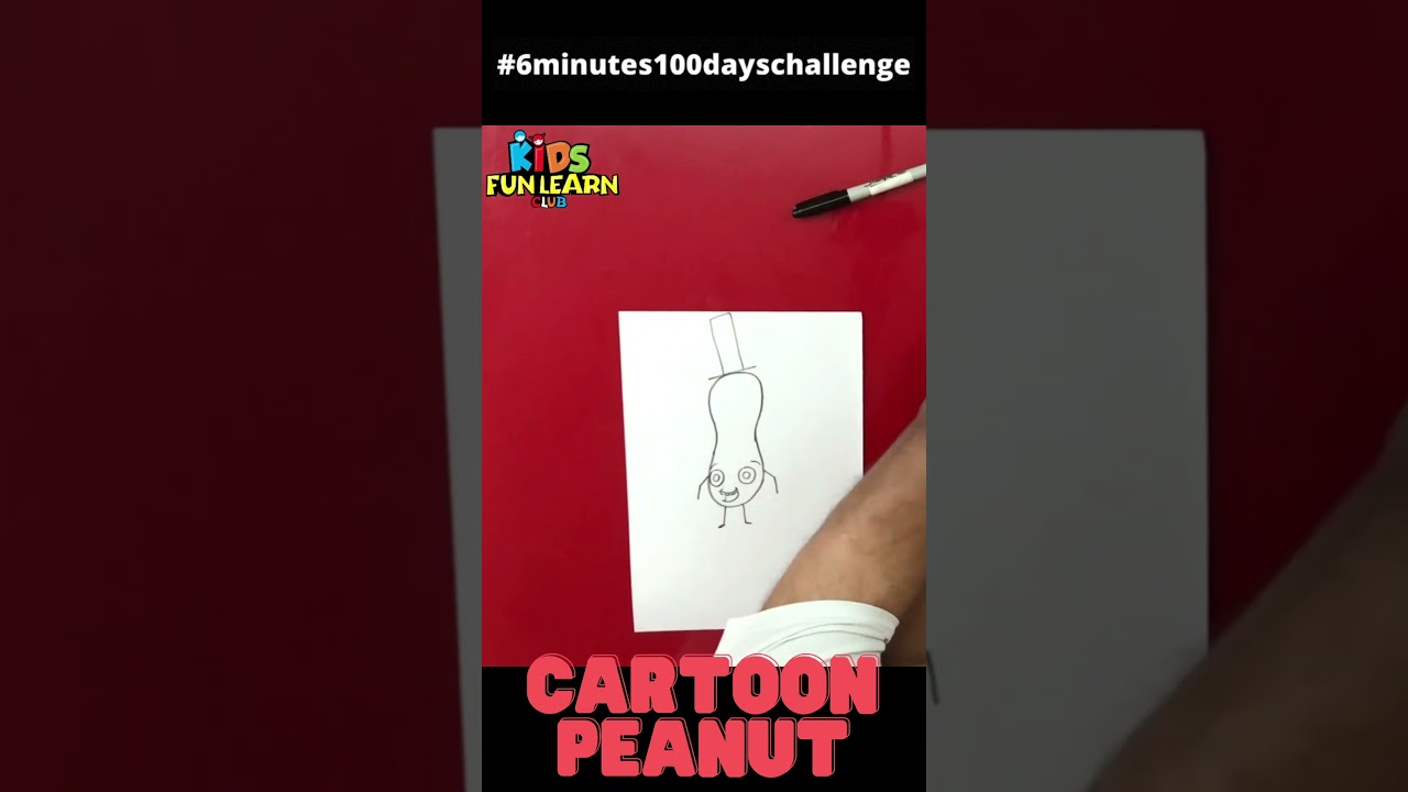 How to draw a Cartoon Peanut #shorts