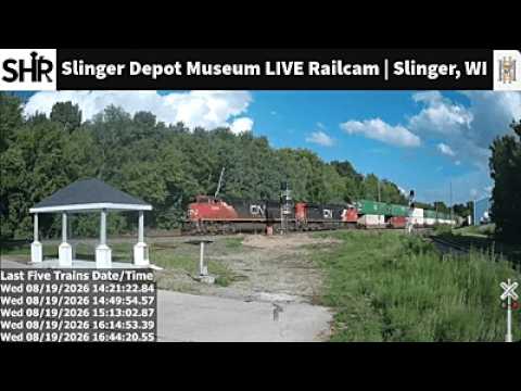 Live webcam view of Slinger Depot Museum Live Railcam